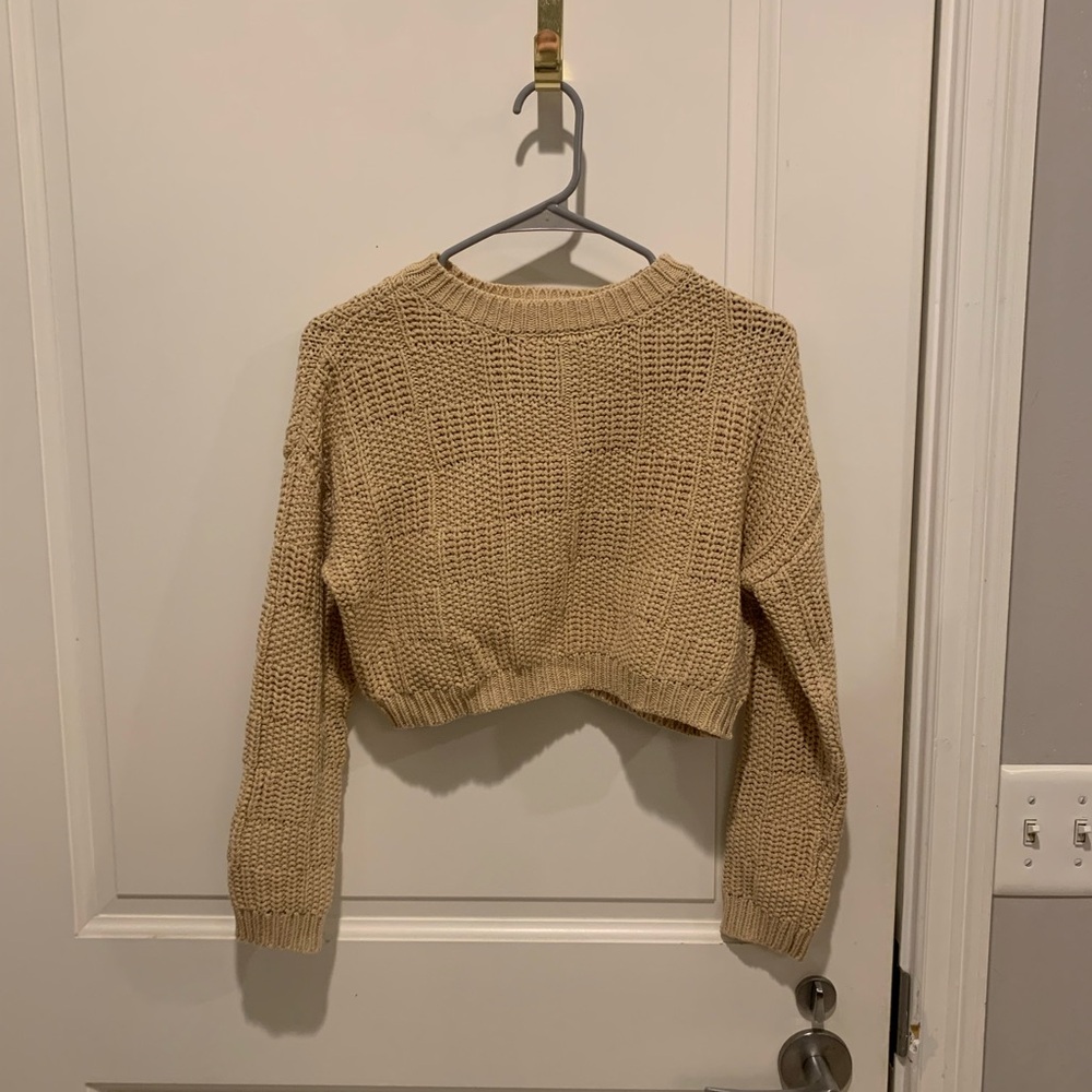 Cozy Tan Knit Sweater